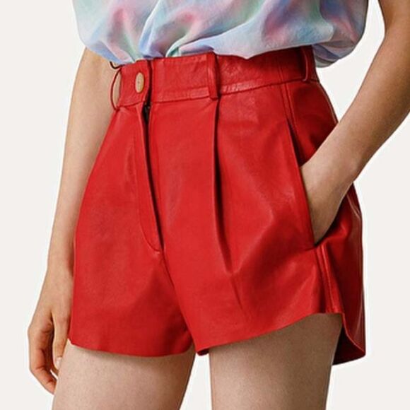 NWT Forte Forte NAPPA SHORTS - LIPS Red Large Size 3/ Large - Picture 1 of 15